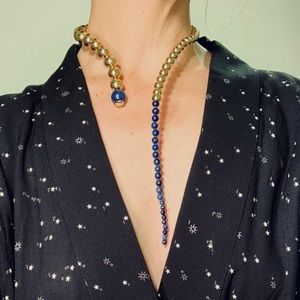 Gold and Lapis Modular Necklace Paula Mendoza Look